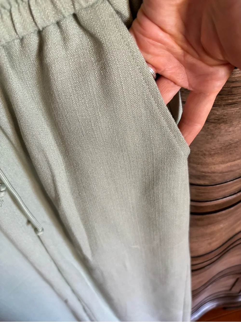Women’s Drawstring Wide-Leg Pants - Light Sage